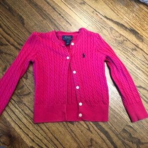 Ralph Lauren girls size 3 pink cable cardigan